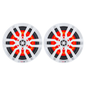 DS18 HYDRO 6.5" 2-Way Marine Speakers w/RGB LED Lights 300W - White