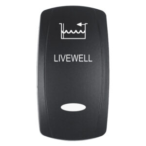Pacer Actuator - 'LIVEWELL' f/V Series Contura Switches - Black - Laser Etched (Top/Bottom Light)