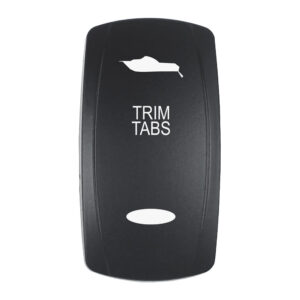 Pacer Actuator - 'TRIM TABS' f/V Series Contura Switches - Black - Laser Etched (Top/Bottom Light)