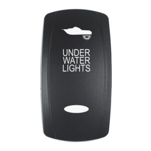 Pacer Actuator - 'UNDER WATER LIGHTS' f/V Series Contura Switches - Black - Laser Etched (Top/Bottom Light)