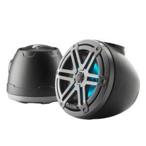 JL Audio M3 VeX&trade; Series 6.5" Enclosed Coaxial Speakers w/RGB LED Lighting & Gray Metallic Sports Grilles - M3-650VEX-Mb-S-Gm-i