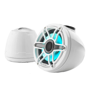 JL Audio M6 VeX&trade; Series 6.5" Enclosed Coaxial Speakers w/RGB LED Lighting & White Sports Grilles - M6-650VEX-Gw-S-GwGw-i
