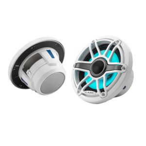 JL Audio M6 Series 6.5" Marine Coaxial Speakers w/Gloss White Sport Grille & Transflective&trade; LED Lighting - M6-650X-S-GwGw-i