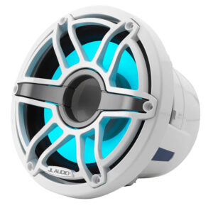 JL Audio M6 8" Marine Subwoofer w/Gloss White Sport Grille & Transflective&trade; LED Lighting - M6-8IB-S-GwGw-i-4