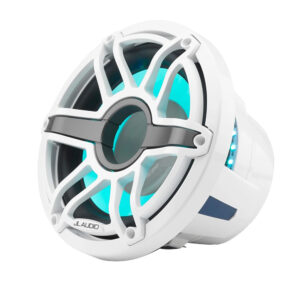 JL Audio M6 10" Marine Subwoofer w/Gloss White Sport Grille & Transflective&trade; LED Lighting - M6-10W-S-GwGw-i-4