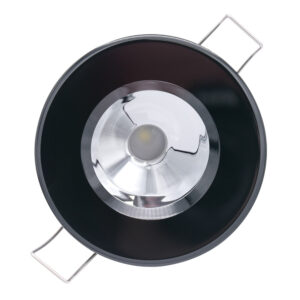 Lumitec Illusion Flush Mount LED Down Light - Spectrum RGBW - Warm White - Black Housing - Chrome Reflector