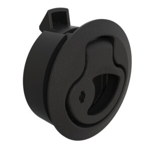Southco Push-to-Close Latch, Medium Size, Key Locking, 2 - 7mm Grip, Plastic, Natural - Black