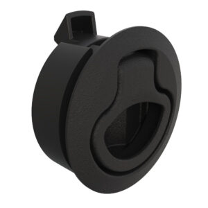 Southco Push-to-Close Latch, Medium Size, No Restriction, 7 - 12mm Grip, Plastic, Natural - Black