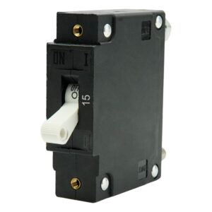 Egis C Series White Toggle Panel Mount Circuit Breaker - Single Pole 15A