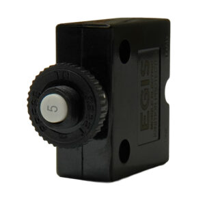 Egis 5A Push Button Panel Mount Circuit Breaker - Spade Terminal