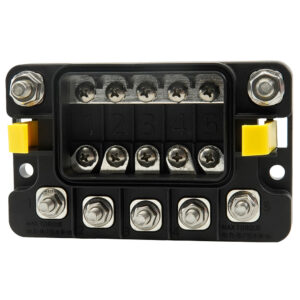 Egis MIDI 5 Circuit Fuse Block w/Sealed Cover - M8 Inputs - M6 Outputs