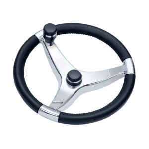 Schmitt Marine Evo Pro 316 Cast Stainless Steel Steering Wheel w/Control Knob - 13.5" Diameter