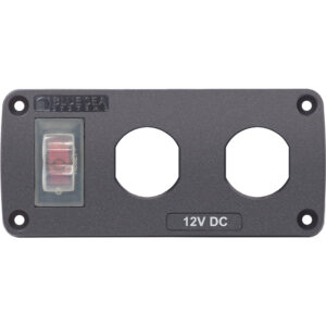 Blue Sea 4364 Water Resistant USB Accessory Panel - 15A Circuit Breaker, 2x Blank Apertures