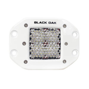 Black Oak 2" Marine Flush Mount LED Pod Light - Diffused Optics - White Housing - Pro Series 3.0