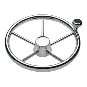 Schmitt Marine 170 Finger Grip Destroyer 5-Spoke 15.5" Stainless Steel Cap 3/4" Tapered Shaft w/Knob
